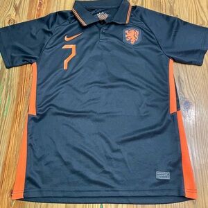 NETHERLANDS 2020 2021 AWAY SHIRT JERSEY NIKE Medium De Jong Soccer Futbol KNVB